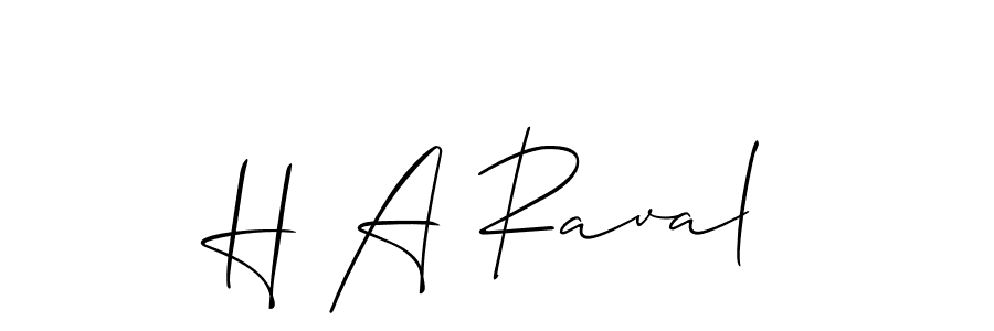 How to make H A Raval signature? Allison_Script is a professional autograph style. Create handwritten signature for H A Raval name. H A Raval signature style 2 images and pictures png