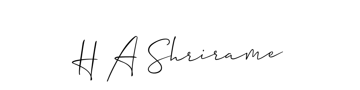 Allison_Script is a professional signature style that is perfect for those who want to add a touch of class to their signature. It is also a great choice for those who want to make their signature more unique. Get H A Shrirame name to fancy signature for free. H A Shrirame signature style 2 images and pictures png