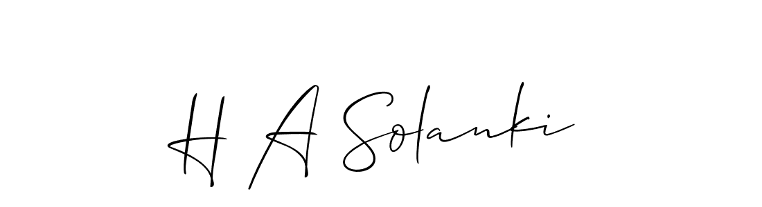 It looks lik you need a new signature style for name H A Solanki. Design unique handwritten (Allison_Script) signature with our free signature maker in just a few clicks. H A Solanki signature style 2 images and pictures png