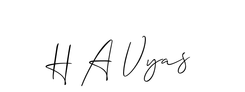 Design your own signature with our free online signature maker. With this signature software, you can create a handwritten (Allison_Script) signature for name H A Vyas. H A Vyas signature style 2 images and pictures png