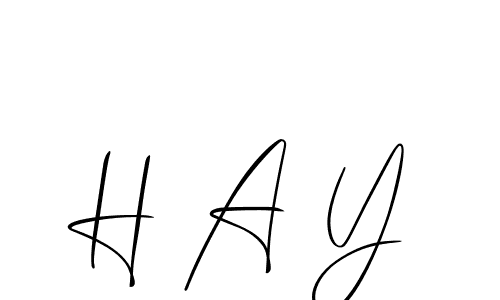 Allison_Script is a professional signature style that is perfect for those who want to add a touch of class to their signature. It is also a great choice for those who want to make their signature more unique. Get H A Y name to fancy signature for free. H A Y signature style 2 images and pictures png