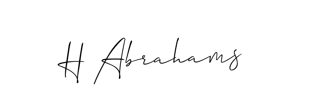 Design your own signature with our free online signature maker. With this signature software, you can create a handwritten (Allison_Script) signature for name H Abrahams. H Abrahams signature style 2 images and pictures png