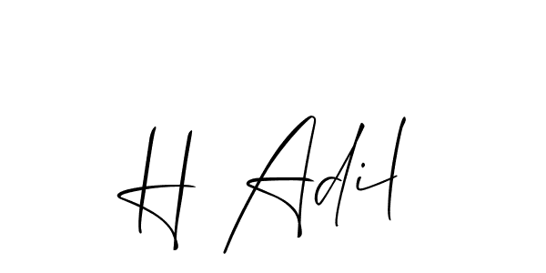 You can use this online signature creator to create a handwritten signature for the name H Adil. This is the best online autograph maker. H Adil signature style 2 images and pictures png