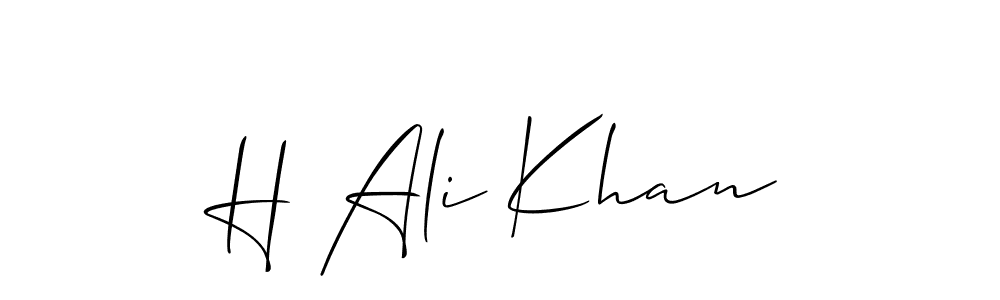 Design your own signature with our free online signature maker. With this signature software, you can create a handwritten (Allison_Script) signature for name H Ali Khan. H Ali Khan signature style 2 images and pictures png