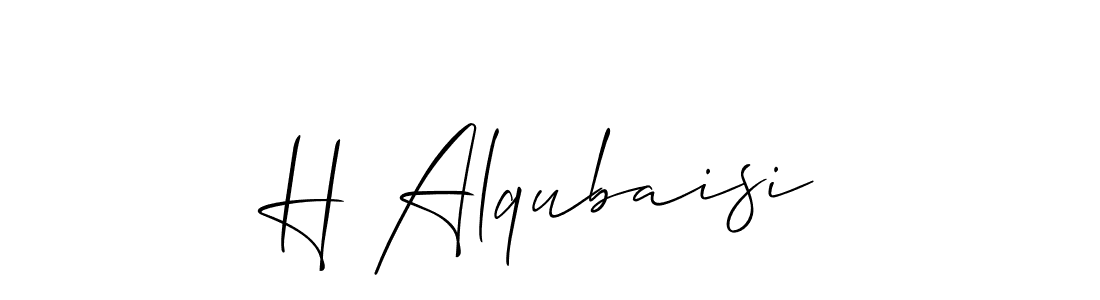 Use a signature maker to create a handwritten signature online. With this signature software, you can design (Allison_Script) your own signature for name H Alqubaisi. H Alqubaisi signature style 2 images and pictures png