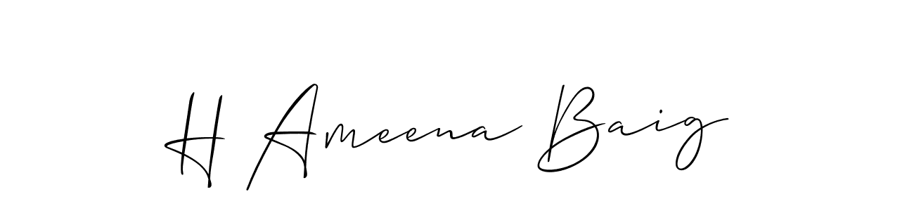 if you are searching for the best signature style for your name H Ameena Baig. so please give up your signature search. here we have designed multiple signature styles  using Allison_Script. H Ameena Baig signature style 2 images and pictures png