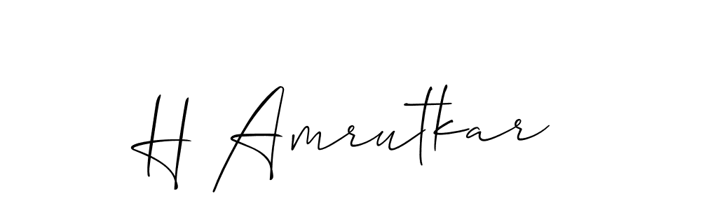 Also You can easily find your signature by using the search form. We will create H Amrutkar name handwritten signature images for you free of cost using Allison_Script sign style. H Amrutkar signature style 2 images and pictures png