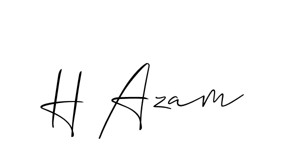 How to make H Azam signature? Allison_Script is a professional autograph style. Create handwritten signature for H Azam name. H Azam signature style 2 images and pictures png