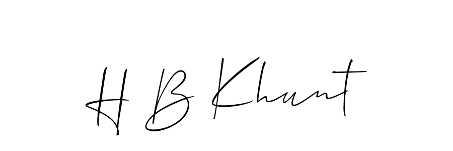 It looks lik you need a new signature style for name H B Khunt. Design unique handwritten (Allison_Script) signature with our free signature maker in just a few clicks. H B Khunt signature style 2 images and pictures png