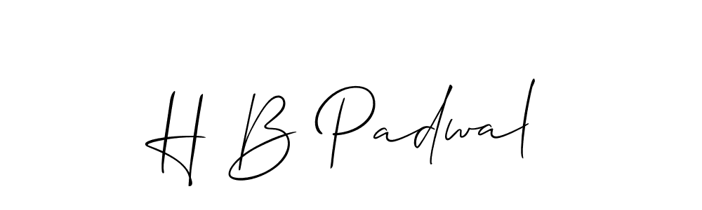 How to make H B Padwal name signature. Use Allison_Script style for creating short signs online. This is the latest handwritten sign. H B Padwal signature style 2 images and pictures png