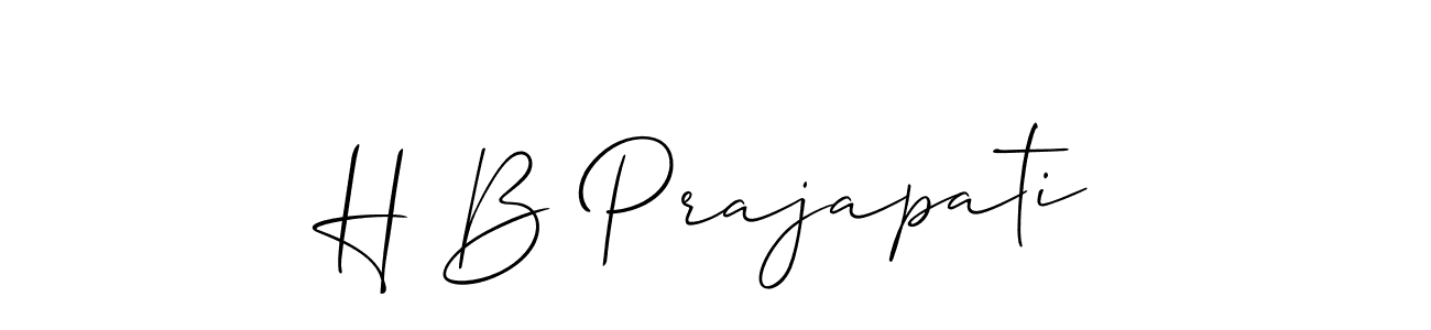 Allison_Script is a professional signature style that is perfect for those who want to add a touch of class to their signature. It is also a great choice for those who want to make their signature more unique. Get H B Prajapati name to fancy signature for free. H B Prajapati signature style 2 images and pictures png
