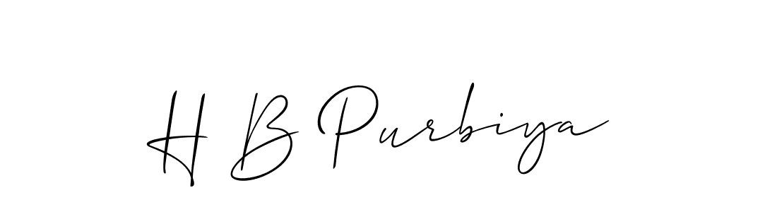 Similarly Allison_Script is the best handwritten signature design. Signature creator online .You can use it as an online autograph creator for name H B Purbiya. H B Purbiya signature style 2 images and pictures png