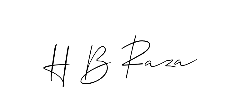 How to make H B Raza name signature. Use Allison_Script style for creating short signs online. This is the latest handwritten sign. H B Raza signature style 2 images and pictures png