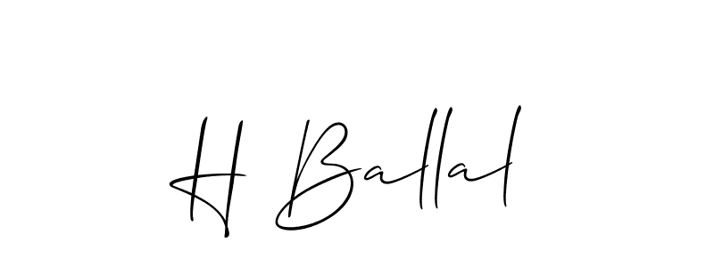 Create a beautiful signature design for name H Ballal. With this signature (Allison_Script) fonts, you can make a handwritten signature for free. H Ballal signature style 2 images and pictures png