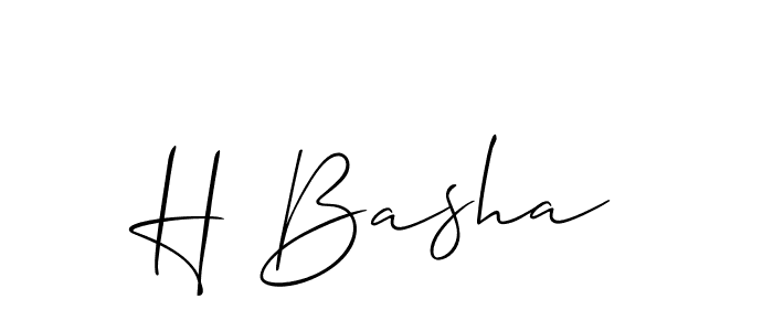 Make a beautiful signature design for name H Basha. With this signature (Allison_Script) style, you can create a handwritten signature for free. H Basha signature style 2 images and pictures png