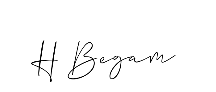 Design your own signature with our free online signature maker. With this signature software, you can create a handwritten (Allison_Script) signature for name H Begam. H Begam signature style 2 images and pictures png