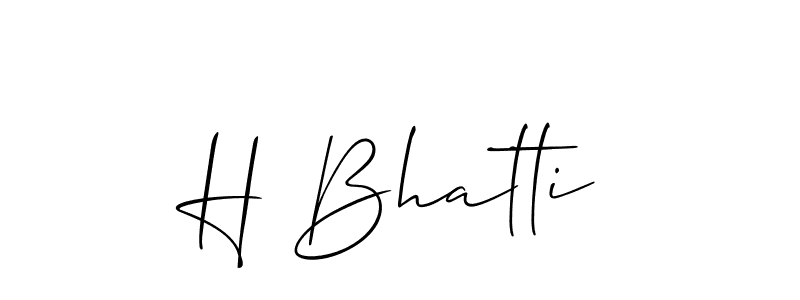 Allison_Script is a professional signature style that is perfect for those who want to add a touch of class to their signature. It is also a great choice for those who want to make their signature more unique. Get H Bhatti name to fancy signature for free. H Bhatti signature style 2 images and pictures png