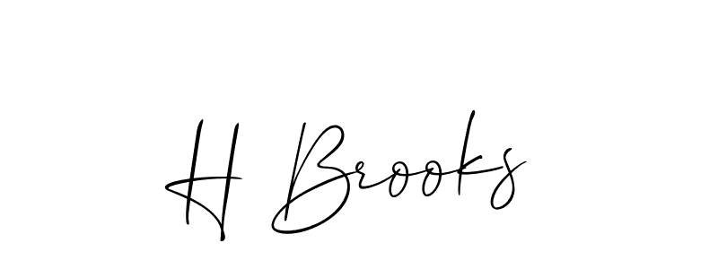 The best way (Allison_Script) to make a short signature is to pick only two or three words in your name. The name H Brooks include a total of six letters. For converting this name. H Brooks signature style 2 images and pictures png