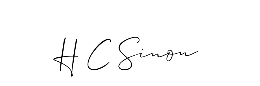 You should practise on your own different ways (Allison_Script) to write your name (H C Sinon) in signature. don't let someone else do it for you. H C Sinon signature style 2 images and pictures png