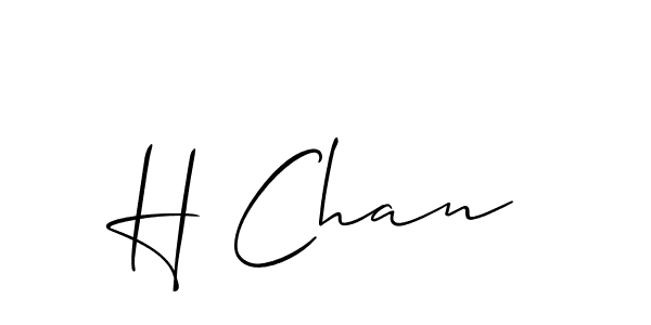 The best way (Allison_Script) to make a short signature is to pick only two or three words in your name. The name H Chan include a total of six letters. For converting this name. H Chan signature style 2 images and pictures png