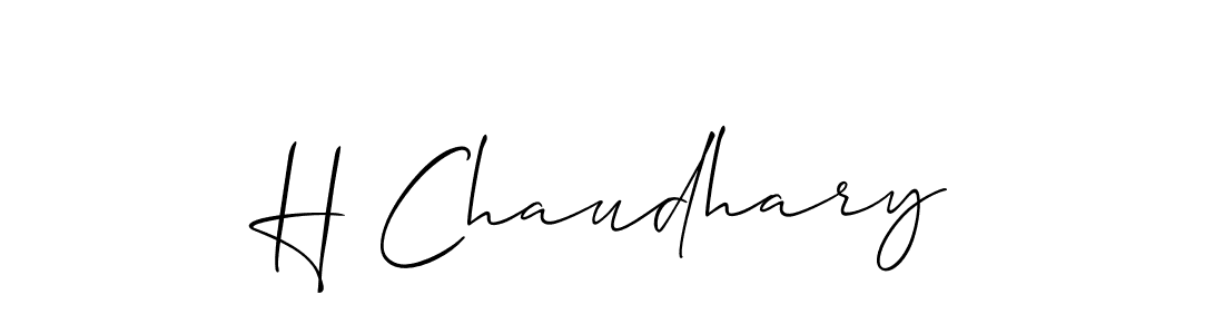 Design your own signature with our free online signature maker. With this signature software, you can create a handwritten (Allison_Script) signature for name H Chaudhary. H Chaudhary signature style 2 images and pictures png