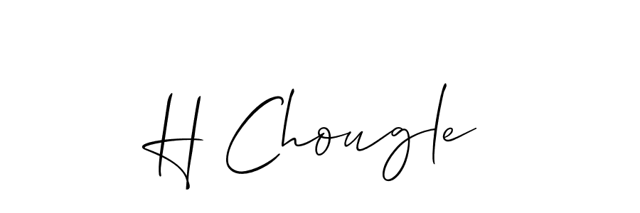 if you are searching for the best signature style for your name H Chougle. so please give up your signature search. here we have designed multiple signature styles  using Allison_Script. H Chougle signature style 2 images and pictures png