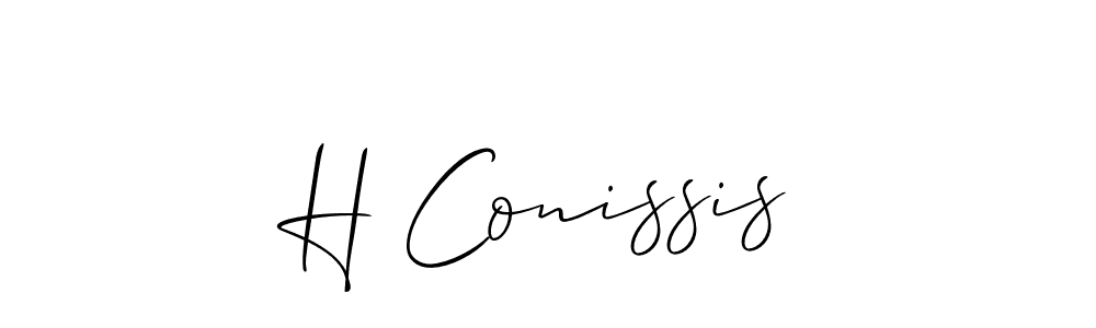 Check out images of Autograph of H Conissis name. Actor H Conissis Signature Style. Allison_Script is a professional sign style online. H Conissis signature style 2 images and pictures png