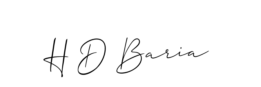 How to make H D Baria name signature. Use Allison_Script style for creating short signs online. This is the latest handwritten sign. H D Baria signature style 2 images and pictures png