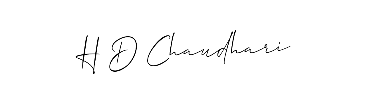 if you are searching for the best signature style for your name H D Chaudhari. so please give up your signature search. here we have designed multiple signature styles  using Allison_Script. H D Chaudhari signature style 2 images and pictures png