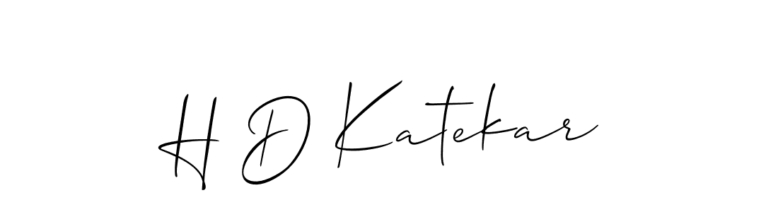 You should practise on your own different ways (Allison_Script) to write your name (H D Katekar) in signature. don't let someone else do it for you. H D Katekar signature style 2 images and pictures png