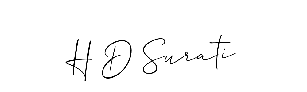 How to make H D Surati signature? Allison_Script is a professional autograph style. Create handwritten signature for H D Surati name. H D Surati signature style 2 images and pictures png