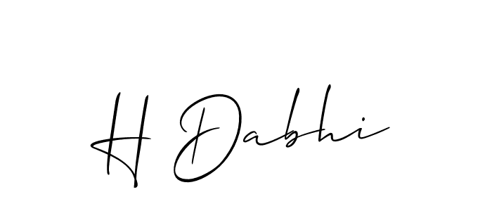 Also You can easily find your signature by using the search form. We will create H Dabhi name handwritten signature images for you free of cost using Allison_Script sign style. H Dabhi signature style 2 images and pictures png