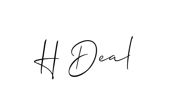 You should practise on your own different ways (Allison_Script) to write your name (H Deal) in signature. don't let someone else do it for you. H Deal signature style 2 images and pictures png