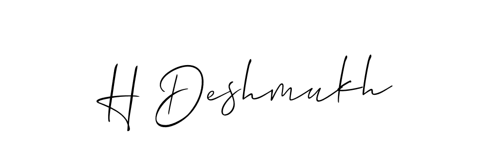 Allison_Script is a professional signature style that is perfect for those who want to add a touch of class to their signature. It is also a great choice for those who want to make their signature more unique. Get H Deshmukh name to fancy signature for free. H Deshmukh signature style 2 images and pictures png