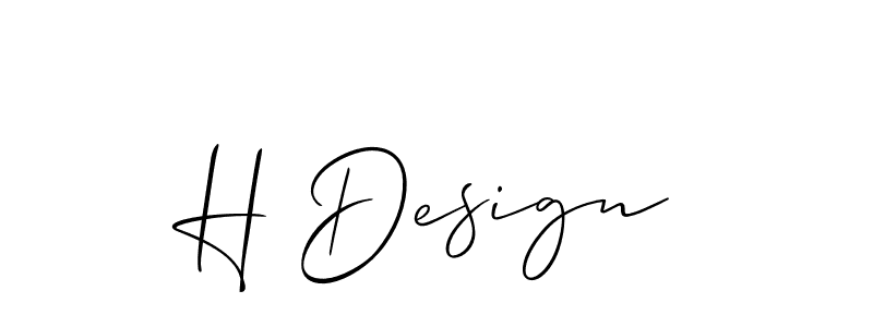 How to make H Design signature? Allison_Script is a professional autograph style. Create handwritten signature for H Design name. H Design signature style 2 images and pictures png