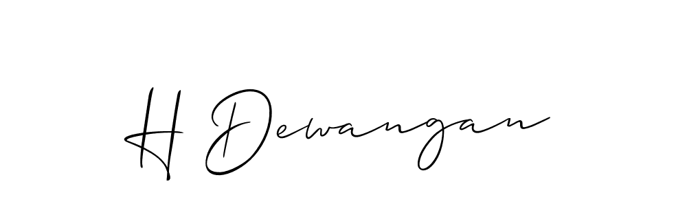 You should practise on your own different ways (Allison_Script) to write your name (H Dewangan) in signature. don't let someone else do it for you. H Dewangan signature style 2 images and pictures png