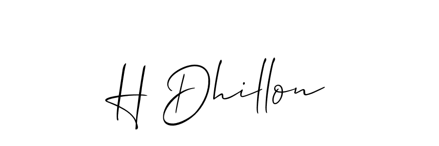if you are searching for the best signature style for your name H Dhillon. so please give up your signature search. here we have designed multiple signature styles  using Allison_Script. H Dhillon signature style 2 images and pictures png