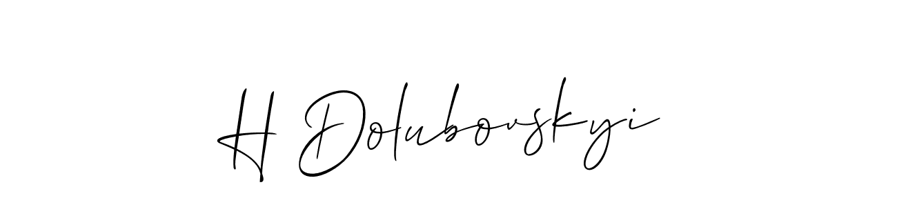 Also we have H Dolubovskyi name is the best signature style. Create professional handwritten signature collection using Allison_Script autograph style. H Dolubovskyi signature style 2 images and pictures png