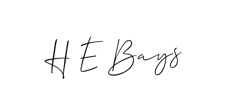 Similarly Allison_Script is the best handwritten signature design. Signature creator online .You can use it as an online autograph creator for name H E Bays. H E Bays signature style 2 images and pictures png