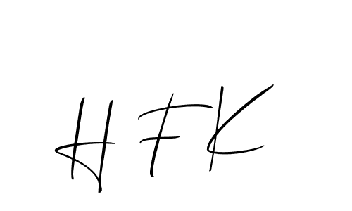 How to Draw H F K signature style? Allison_Script is a latest design signature styles for name H F K. H F K signature style 2 images and pictures png