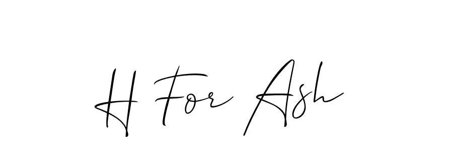 How to make H For Ash name signature. Use Allison_Script style for creating short signs online. This is the latest handwritten sign. H For Ash signature style 2 images and pictures png