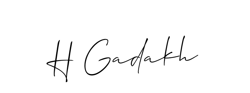 Make a beautiful signature design for name H Gadakh. With this signature (Allison_Script) style, you can create a handwritten signature for free. H Gadakh signature style 2 images and pictures png