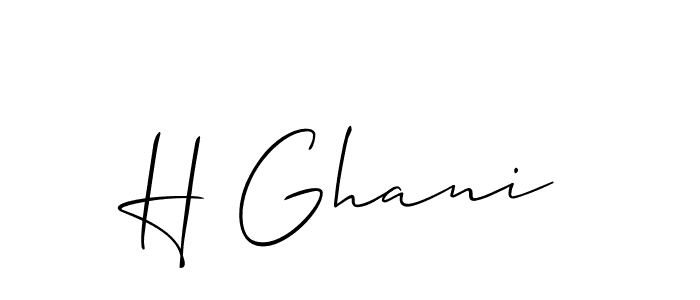 Use a signature maker to create a handwritten signature online. With this signature software, you can design (Allison_Script) your own signature for name H Ghani. H Ghani signature style 2 images and pictures png