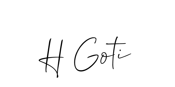 Make a beautiful signature design for name H Goti. With this signature (Allison_Script) style, you can create a handwritten signature for free. H Goti signature style 2 images and pictures png