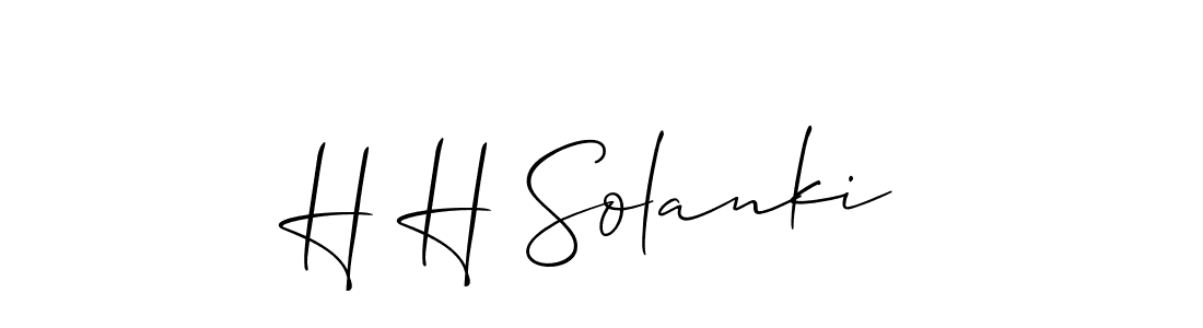 Allison_Script is a professional signature style that is perfect for those who want to add a touch of class to their signature. It is also a great choice for those who want to make their signature more unique. Get H H Solanki name to fancy signature for free. H H Solanki signature style 2 images and pictures png