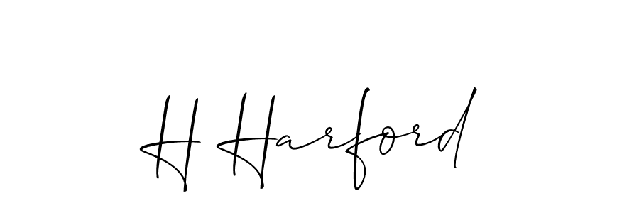 How to make H Harford name signature. Use Allison_Script style for creating short signs online. This is the latest handwritten sign. H Harford signature style 2 images and pictures png