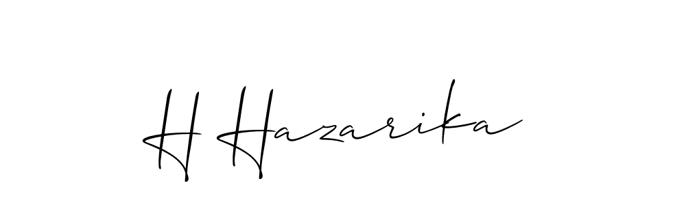 Create a beautiful signature design for name H Hazarika. With this signature (Allison_Script) fonts, you can make a handwritten signature for free. H Hazarika signature style 2 images and pictures png