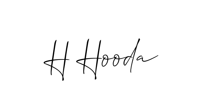 Best and Professional Signature Style for H Hooda. Allison_Script Best Signature Style Collection. H Hooda signature style 2 images and pictures png