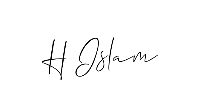 Also You can easily find your signature by using the search form. We will create H Islam name handwritten signature images for you free of cost using Allison_Script sign style. H Islam signature style 2 images and pictures png