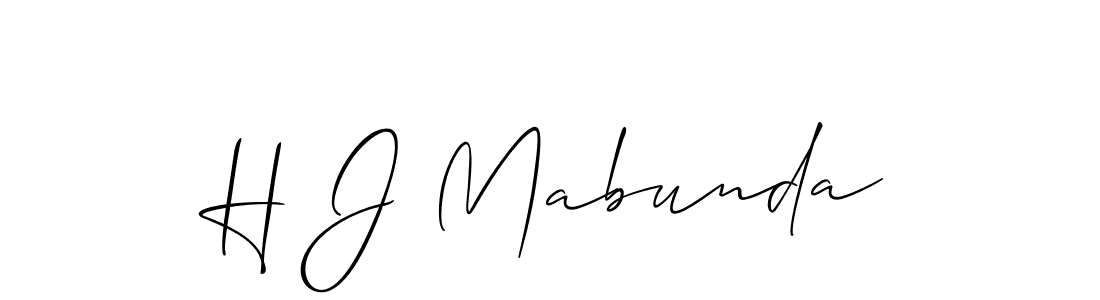 The best way (Allison_Script) to make a short signature is to pick only two or three words in your name. The name H J Mabunda include a total of six letters. For converting this name. H J Mabunda signature style 2 images and pictures png
